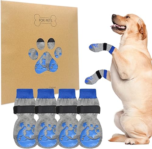 BEAUTYZOO Calcetines antideslizantes para perros pequeños, medianos y grandes, protector de patas de perro con agarre para suelos de madera dura, BEAUTYZOO Calcetines antideslizantes para perros pequeños, medianos y grandes, protector de patas de perro con agarre para suelos de madera dura,