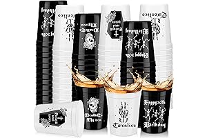 Uiifan 24 Pcs Gothic Death to 20s Party Reusable 16 oz Thick...