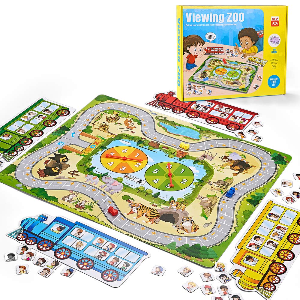 Amazon Kidpal 幼児ボードゲーム キッズ 男の子 女の子 3歳 4歳 動物園 楽しい家族ゲーム 遊びたい子供向け教育玩具 動物園で一番乗っている人を見るゲーム ボードゲーム おもちゃ