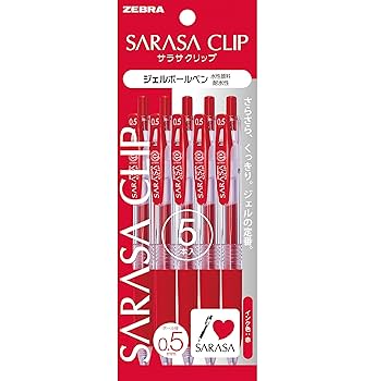 Amazon.co.jp: ゼブラ ジェルボールペン サラサクリップ 0.5 赤
