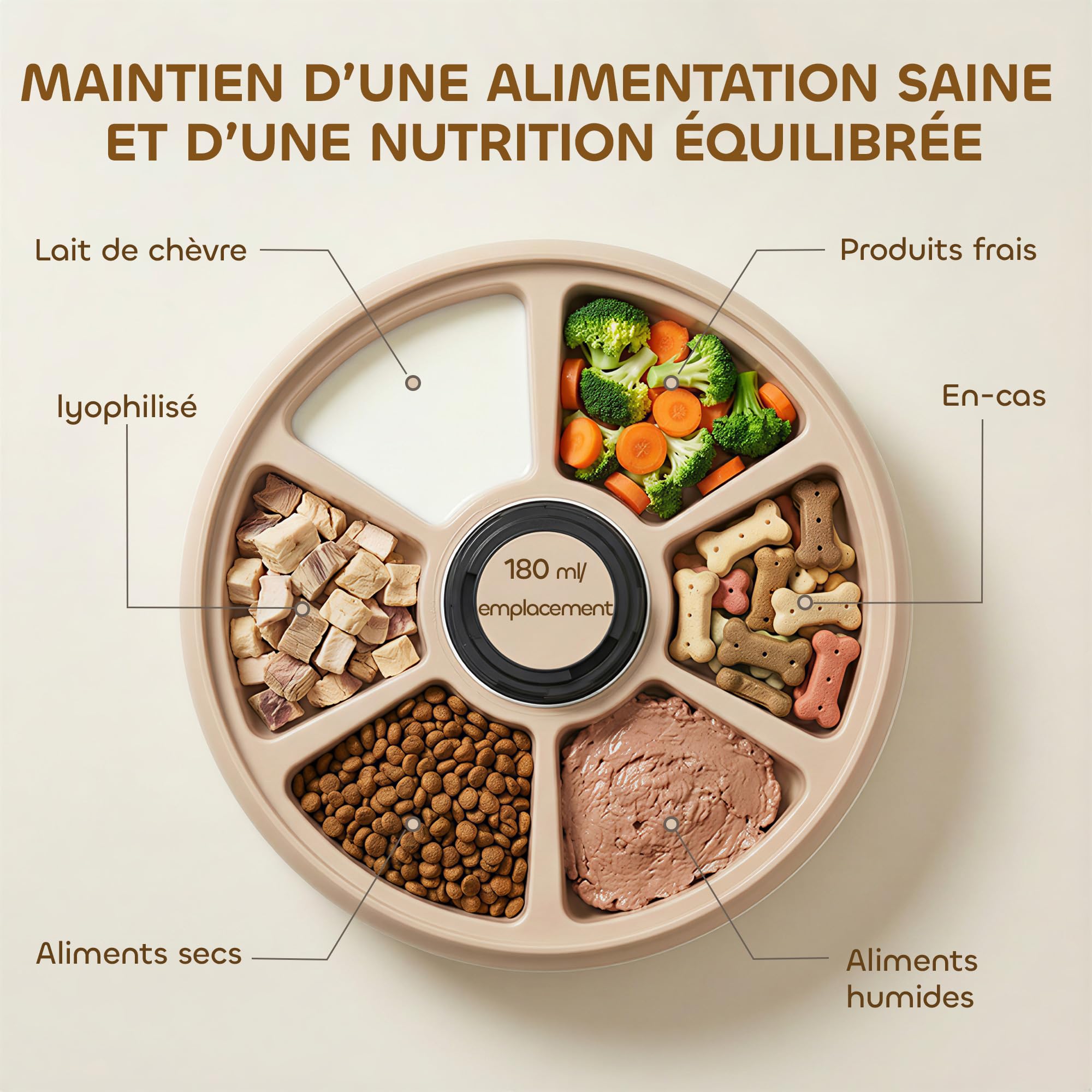 PawHut Distributeur de Nourriture pour Animaux de Compagnie Distributeur Automatique de Nourriture gamelle d'alimentation 6 portions sans Fil à minuterie avec 1 Sac réfrigérant écran LED Blanc