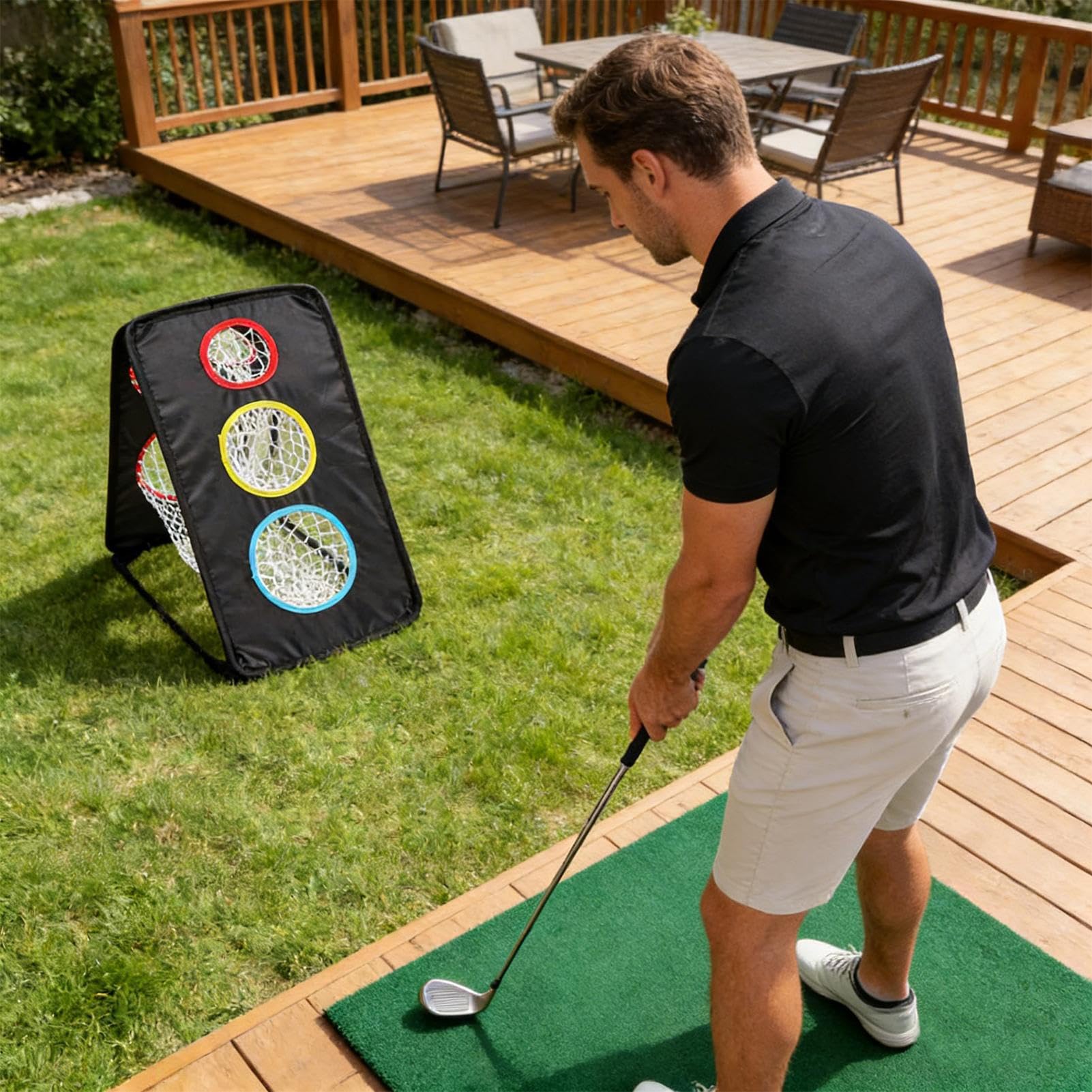 Chipping Net Golf Objetivo – Dispositivo de entrenamiento de swing de golf – Red de entrenamiento de chipping | para uso en exteriores e interiores en campos de golf en torneos en el gimnasio en el