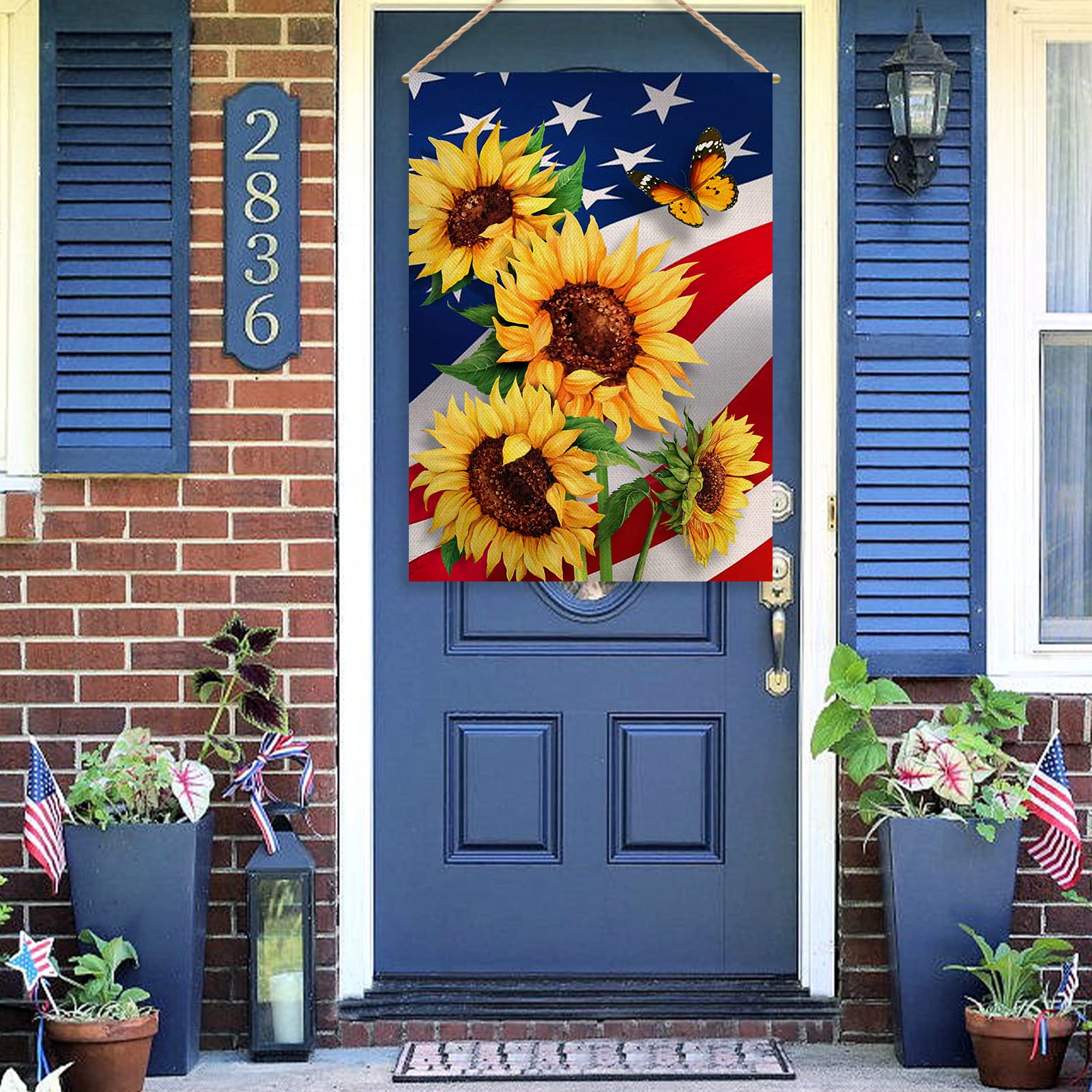 Furiaz Gartenflagge 'Patriotische Morning Glory' – Wetterfeste Deko Für Garten, Haus & Hof