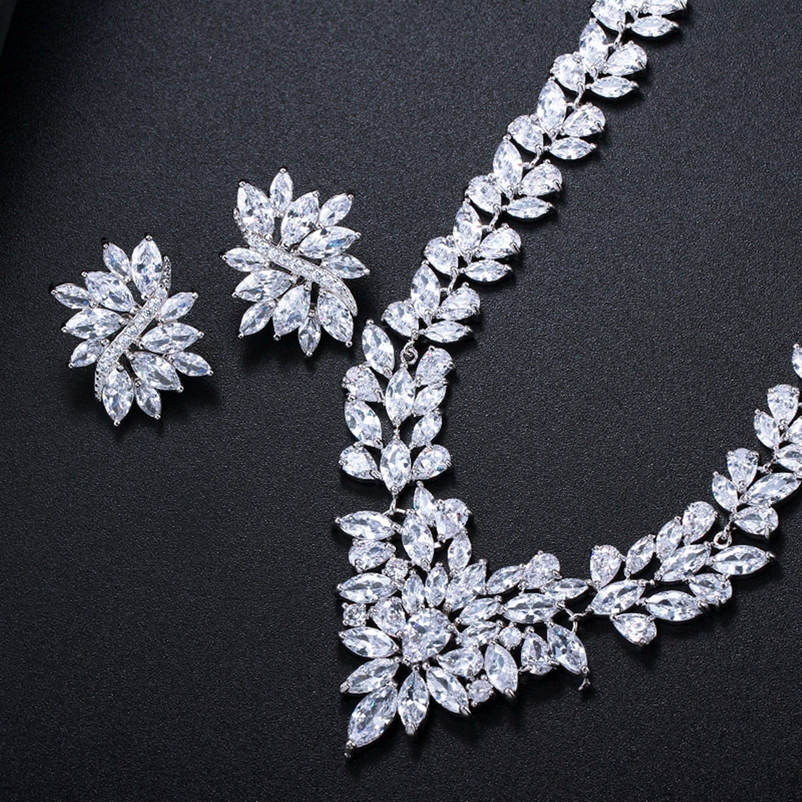 Schmuck Brautschmuck Weißgold Farbe Afrikanische Hochzeit Zirkonia Perlen Schmucksets für Bräute