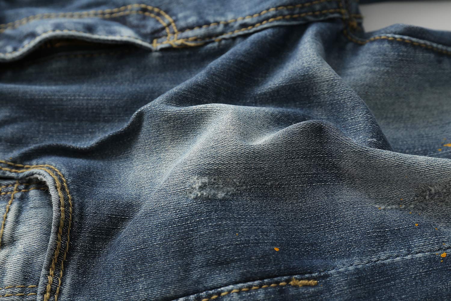 KIDSCOOL SPACE Jean bébé Fille garçon, Bande élastique à Anneau en D à l'intérieur d'un Pantalon en Denim déchiré