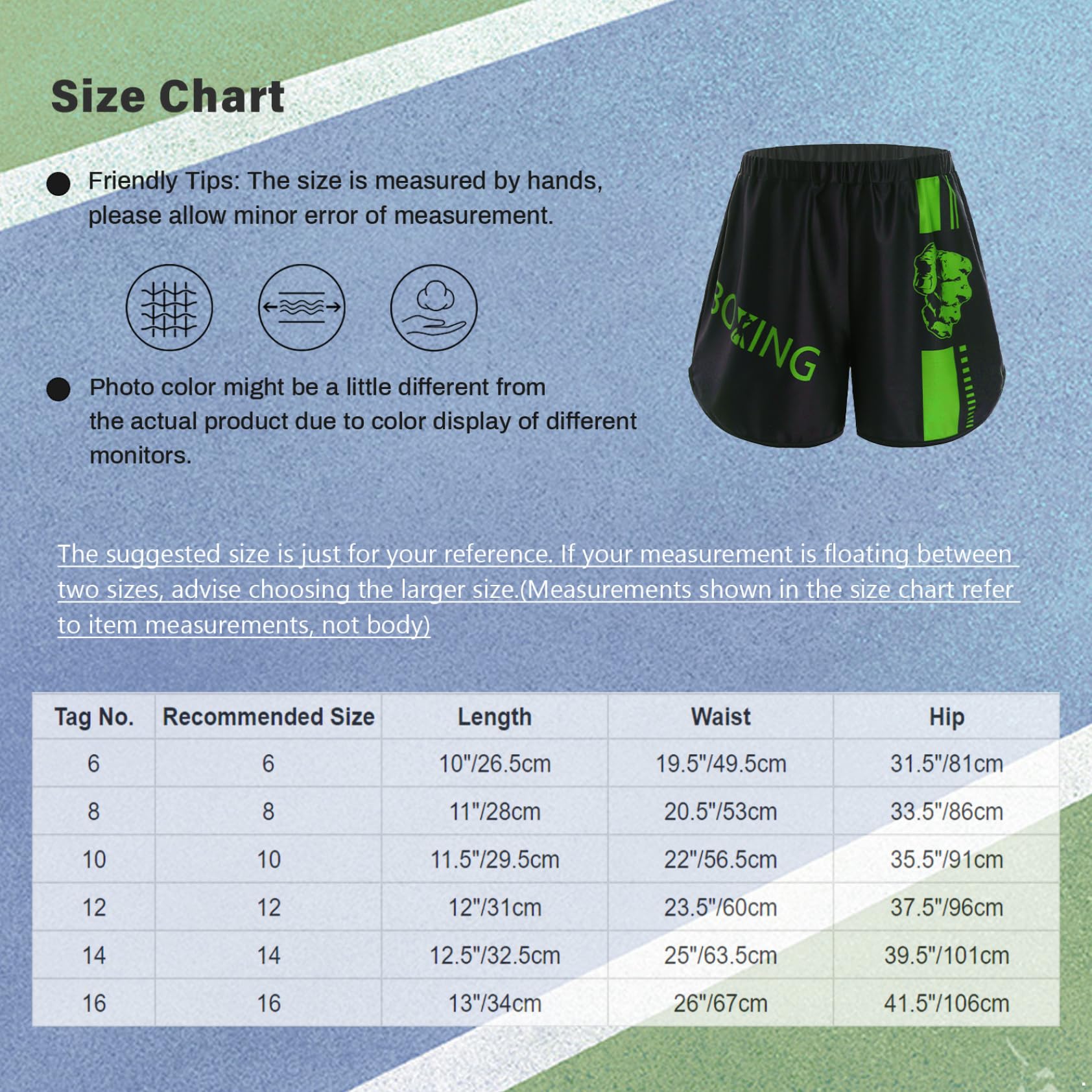 Pantalones cortos de boxeo, cintura elástica, pantalones cortos Muay Thai MMA Kick Boxing cortos deportivos de combate de 5 a 16 años
