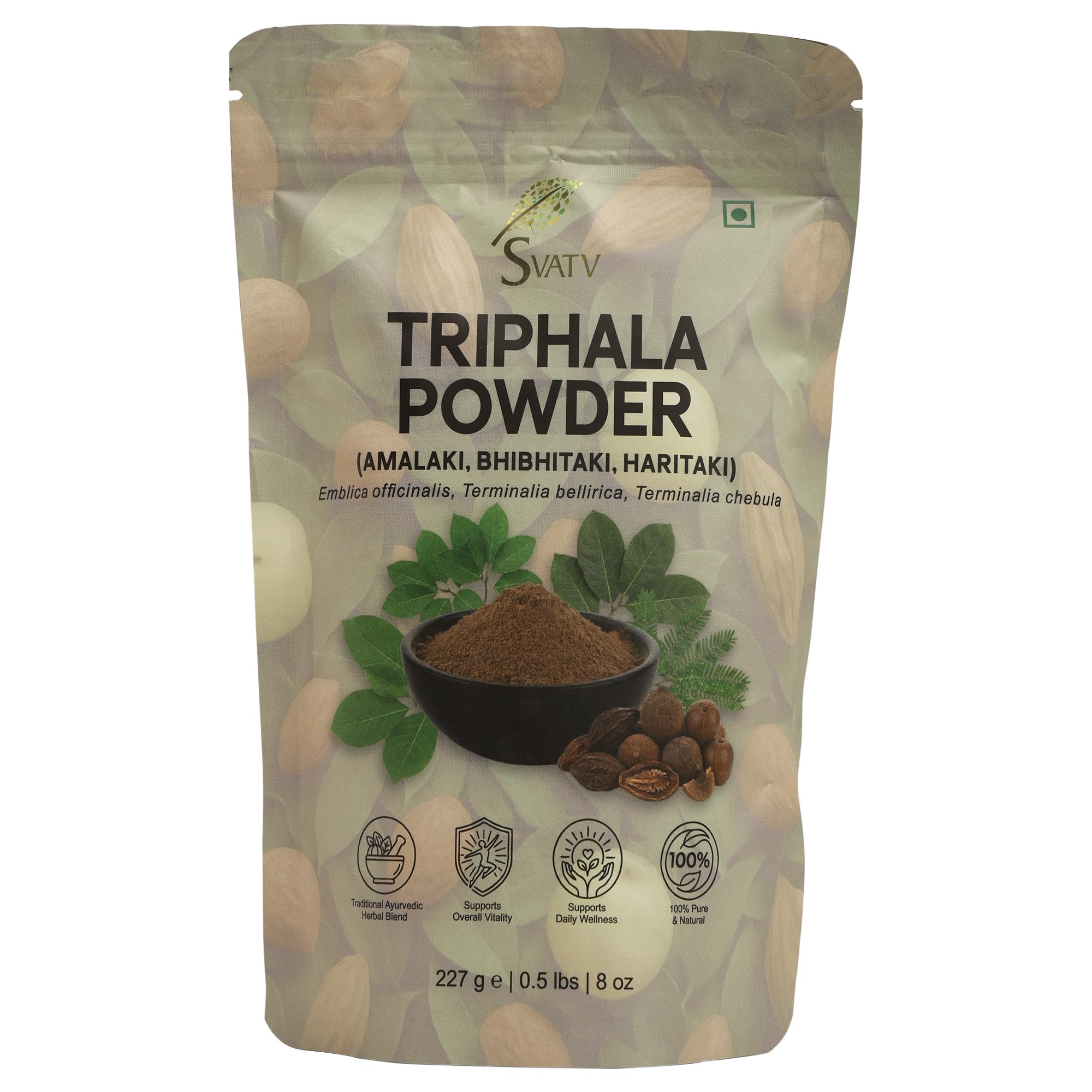 Triphala Powder 227g Formula of Amla, Haritaki & Bibhitaki – 8 Oz