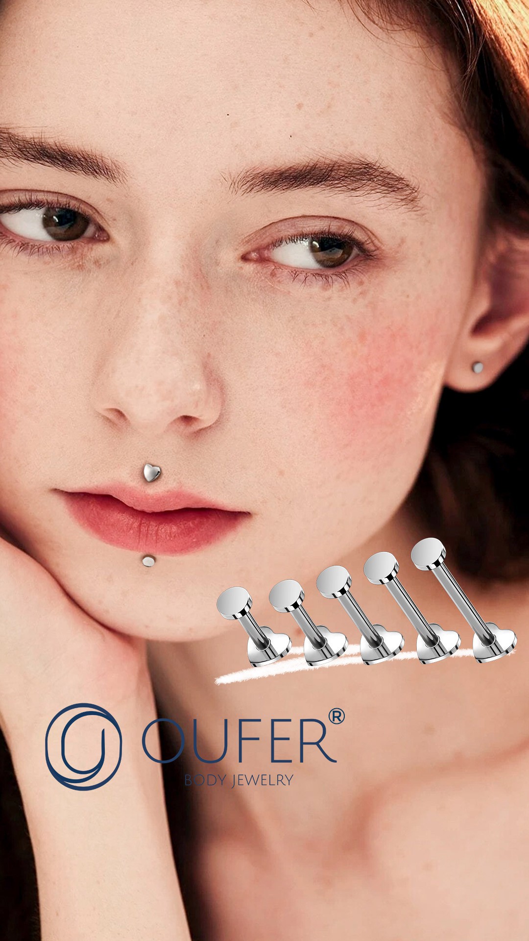 OUFER Body Piercing Helix Lèvre Titane Avec Zircone Cubique - 16G 5/6/8/10/12 Mm, Boucles Oreilles Conque Tragus