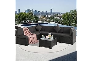 KIGOTY 7 Pieces Modular Outdoor Sectional Sofa: Affordable Patio Furniture Clearance Sectional