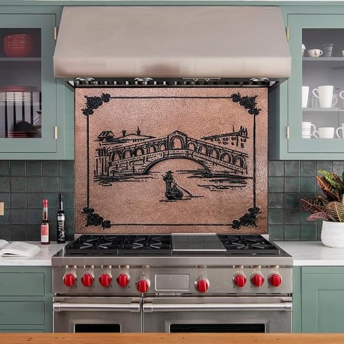 Miniatura 5 de Kitchen Backsplash, Italian Gondola Landscape Copper Backsplash, Custom Copper Backsplash Panel, Handmade Copper Backsplash Tile, Indoor Outdoor