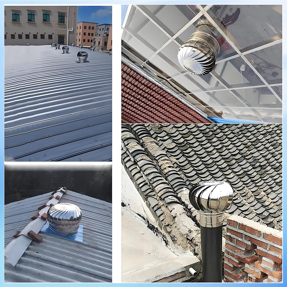 110mm-500mm Campana De VentilacióN De Acero Inoxidable, Tapa De Chimenea Giratoria, Tapa Giratorias, Parte Superior, Capucha De Chimenea(500mm)