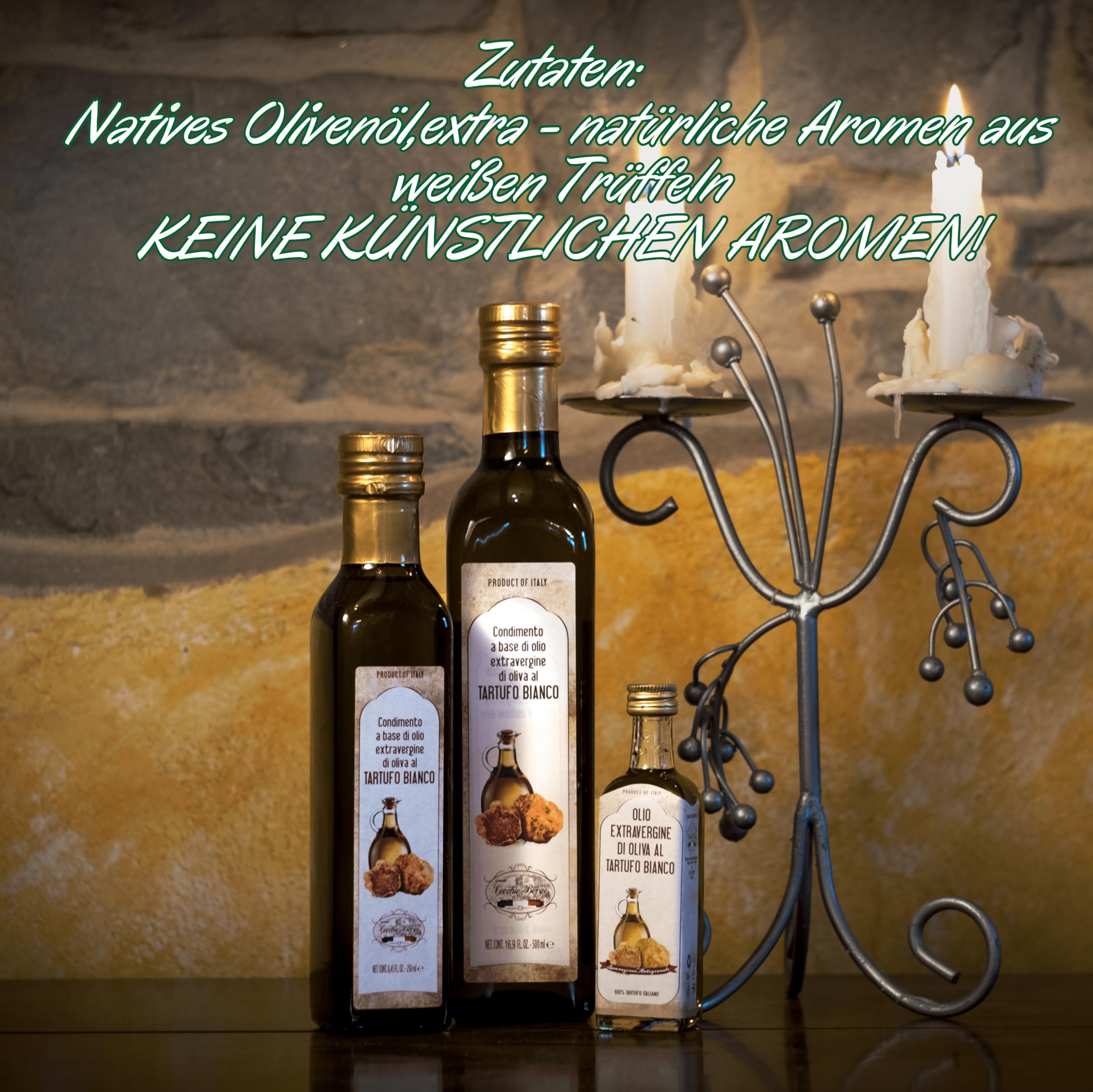 Olivenöl mit weißen Trüffeln 250ml aus Italien - Trüffelöl - ohne künstliche Aromen