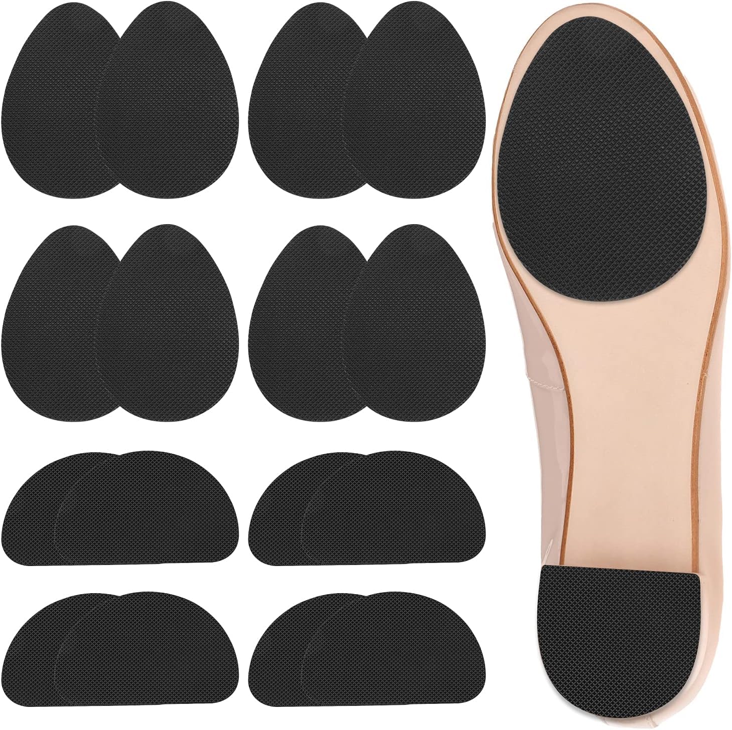 Aowin16 PCS Non-Slip Shoes Pads,2MM Self-Adhesive Shoe Grips, Premium Rubber Anti-Slip Shoe Grips,Sole Stick Protector for Shoes Bottom, High Heels Non-Skid Sole Protector Stickers (Black)