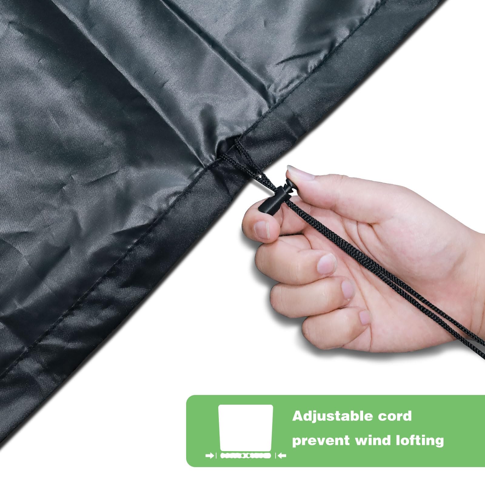 PATIO PLUS Outdoor Conversation Seat Cover, Waterpoof Windproof Heavy Duty 420D Oxford Fabric, Suitable for Conversation Rattan Chair Sets L180/190cm*W80cm*H75/90cm Black - Image 4