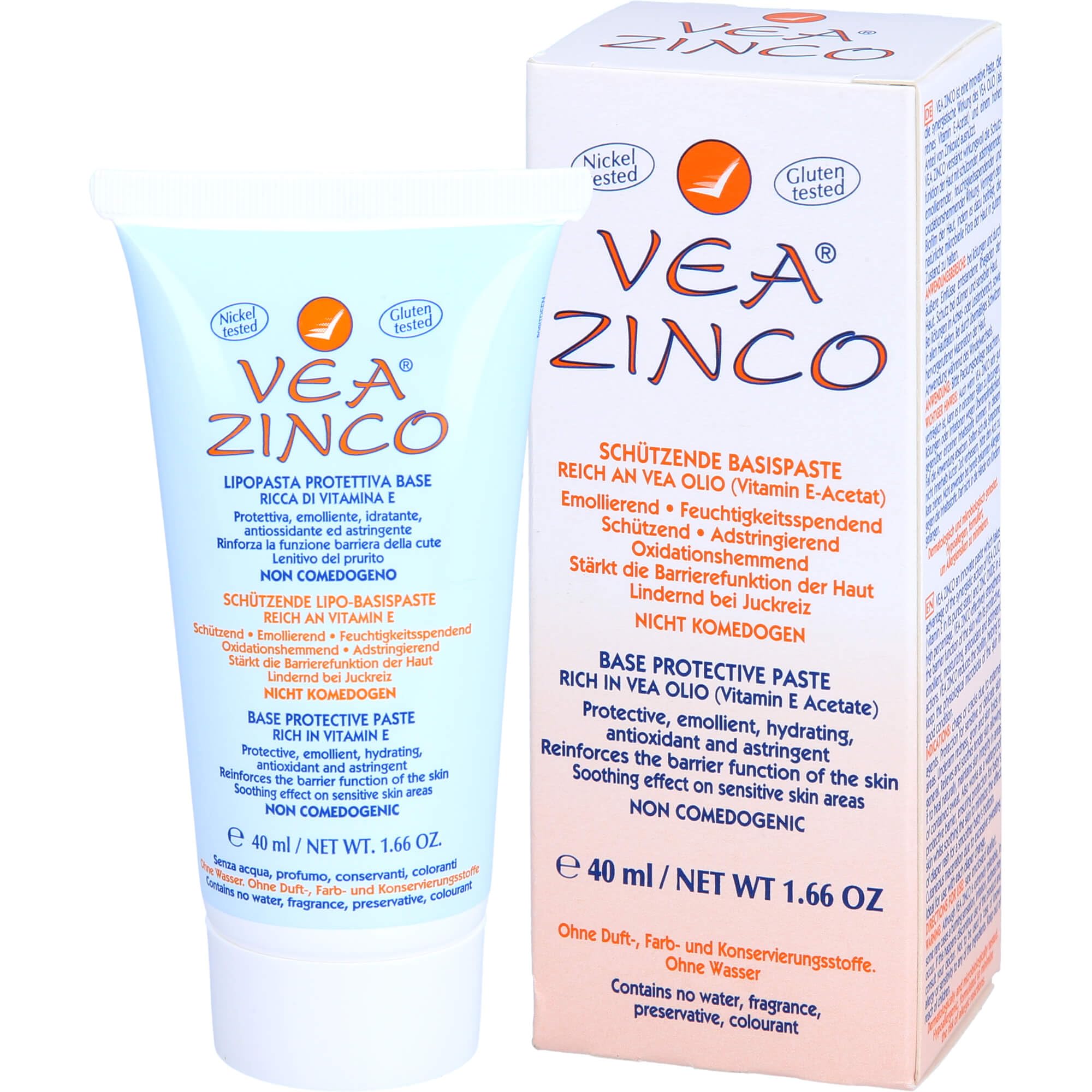 Vea Zinco - Pasta protettiva base all'olio vea, 40 ml (etichetta in lingua italiana non garantita)
