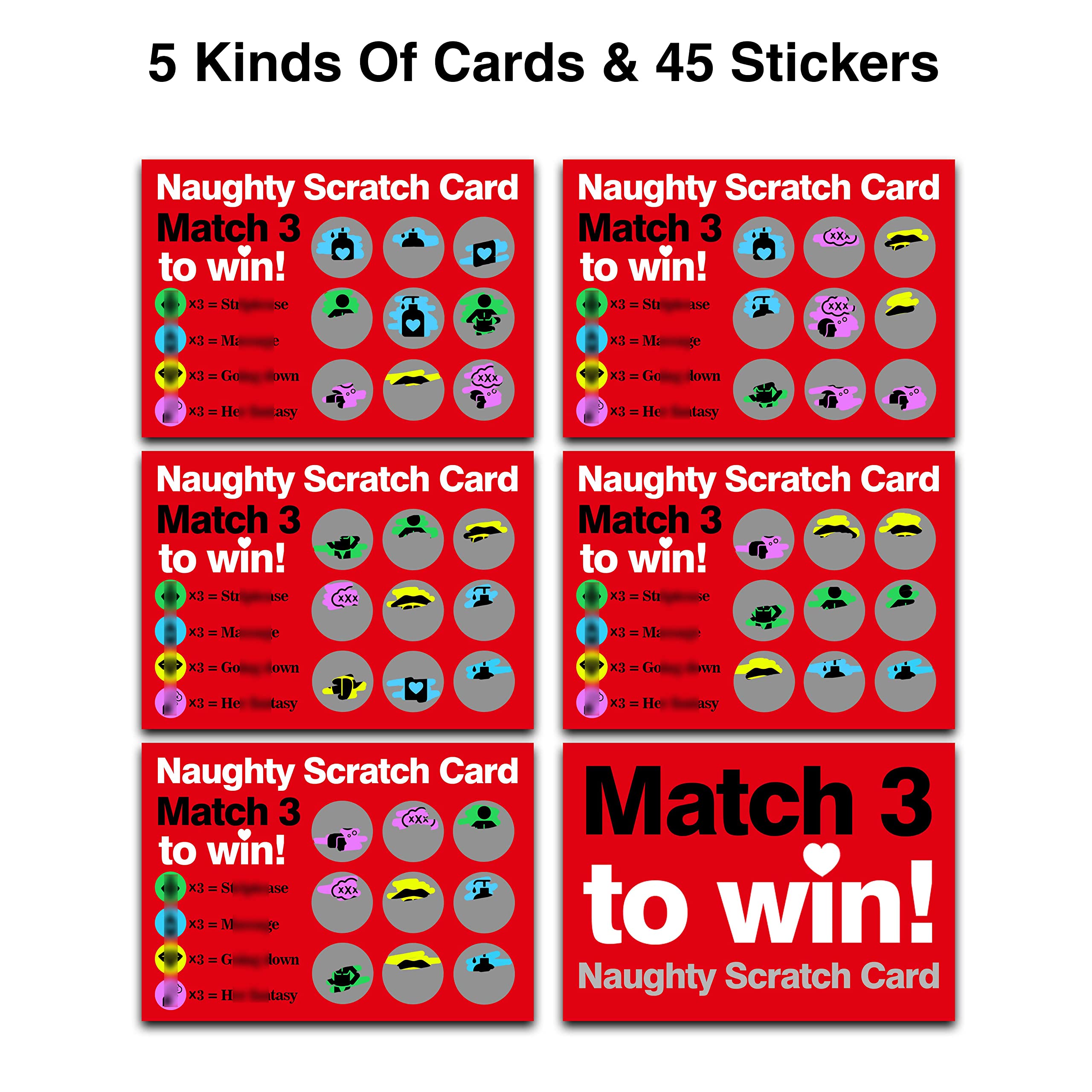 Naughty Scratch Off Game Card with Envelope - Naughty Scratch Cards for Adults - Anniversary, Birthday Gifts for Girlfriend, Wife - Rude Gift for Her (5 Pack)-03