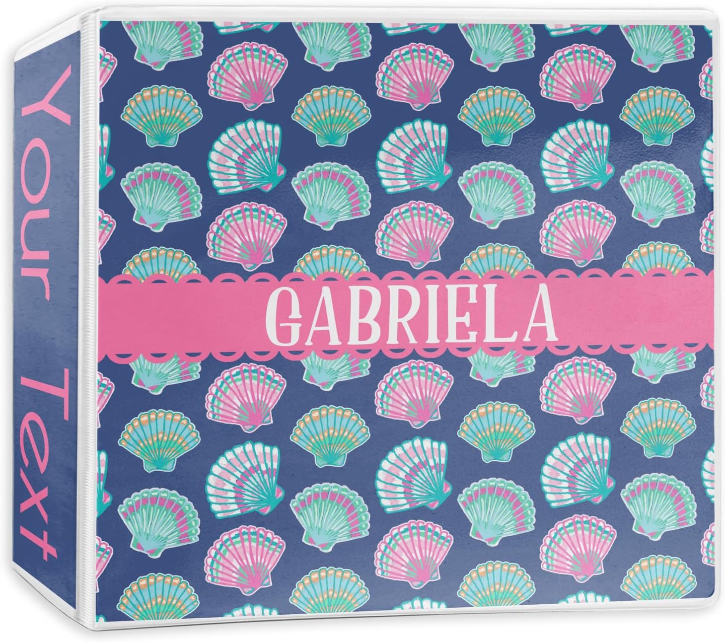 Personalized Preppy Sea Shells 3-Ring Binder - 2 inch Multicolor