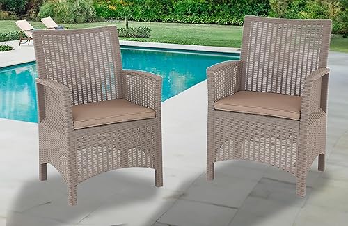 yoyomax Juego de muebles de patio al aire libre de 2 piezas, color negro