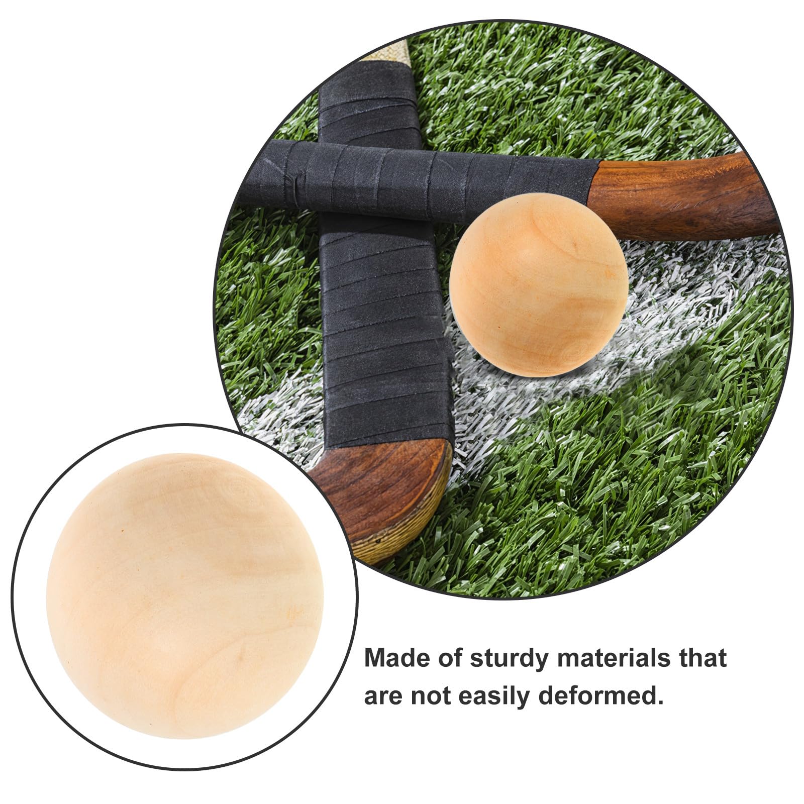 15 Palline da Hockey in Legno Beige per Giochi Indoor, Resistente ai Danni Potenza di Tiro Precisa, per Allenamento di Hockey e Partite