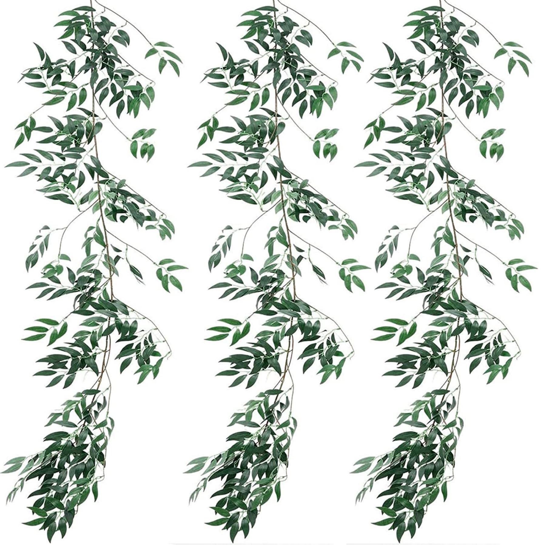 Guirlande verte de saule artificiel en lot de 3 pièces pour décoration de mariage