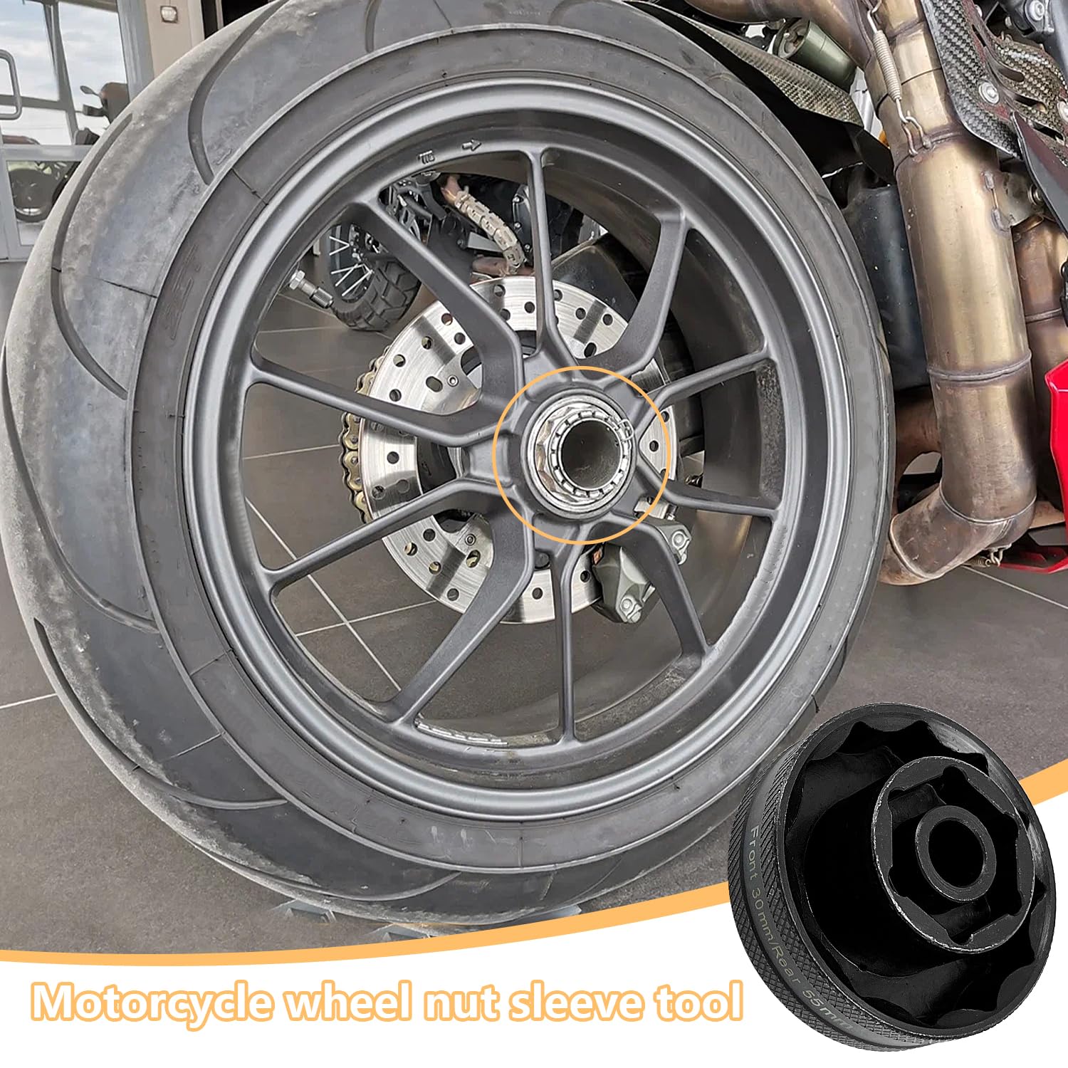Dado Dell'Asse Posteriore Strumento Chiave a Tubo 55mm 30mm per Ducati Superbike 1098 1198 1199s