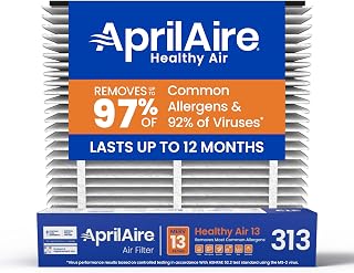 AprilAire 313 Replacement Filter for AprilAire Whole House Air Purifiers - MERV 13, Healthy Home Allergy, 20x20x4 Air Filter (Pack of 1)