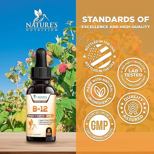 Miniatura 4 de Suplemento vitamínico vegano B-12 (metilcobalamina) Extra Strength Super B Complex – Líquido B12 sublingual para apoyo inmunológico, salud cardíaca