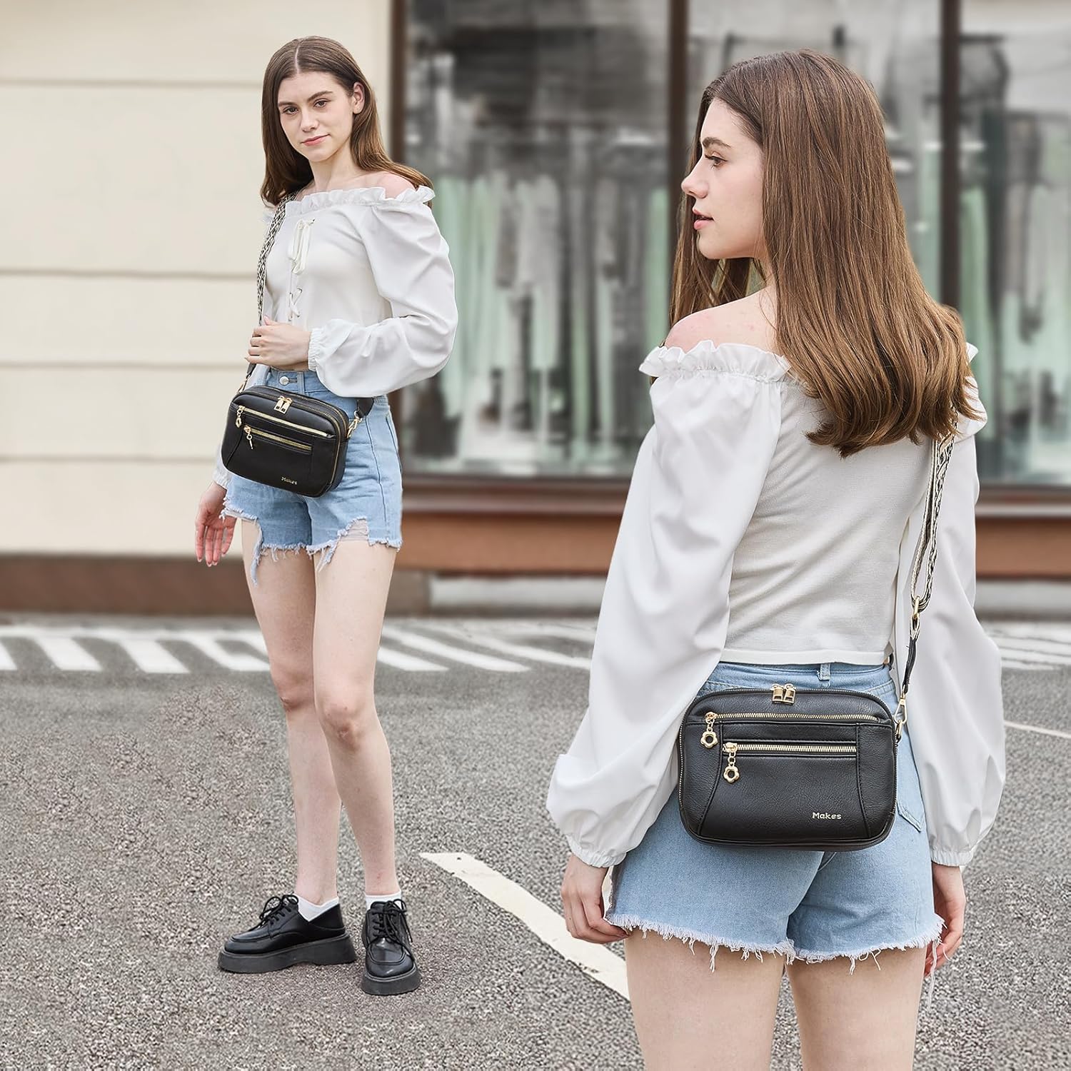 Crossbody Purse for Women Small Crossbody Bags Trendy Vegan Leather with Adjustable Shoulder Straps Gift for Mother Wife Mom - Image 2