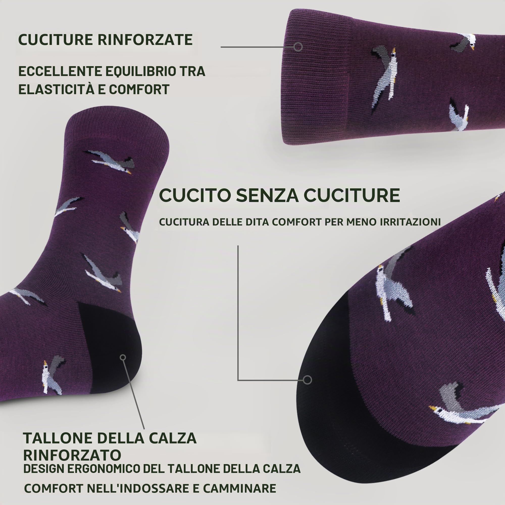 WeciBor Calzini da Uomo in Cotone Pettinato Senza Cuciture 12 Paia