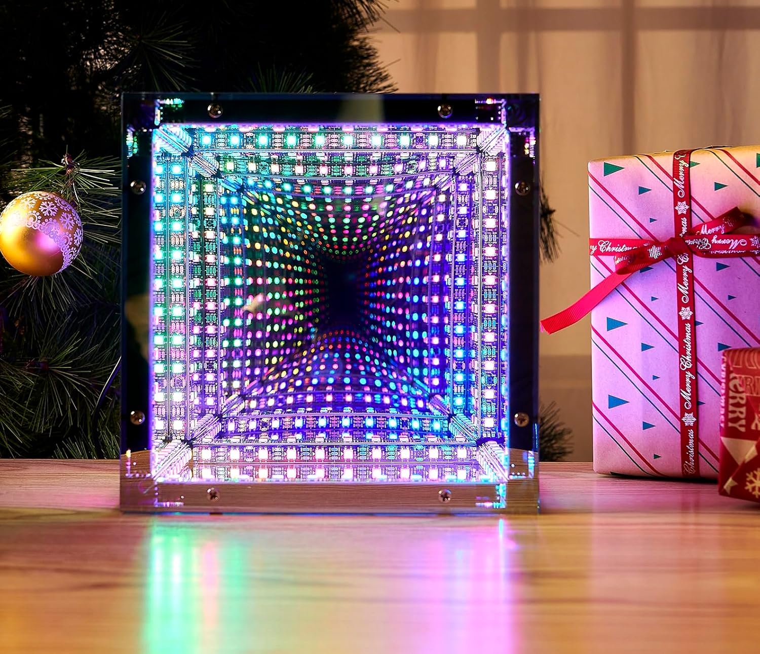 7.88Inch Dynamic Box, Infinite Cube Light, Tesseract Cube Lamp Decoration Room and Game Room, Full of Technology and Surprise, Hypercube Game Lights for Birthday Gifts