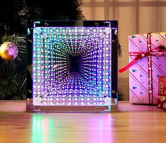 7.88 Inch Hyperspace lamp Cube, Infinite Cube Light, Infinity Mirror Cube Led Decoration Room and Game Room, Full of Technology and Surprise,Hypercube Game Lights for Birthday Gifts
