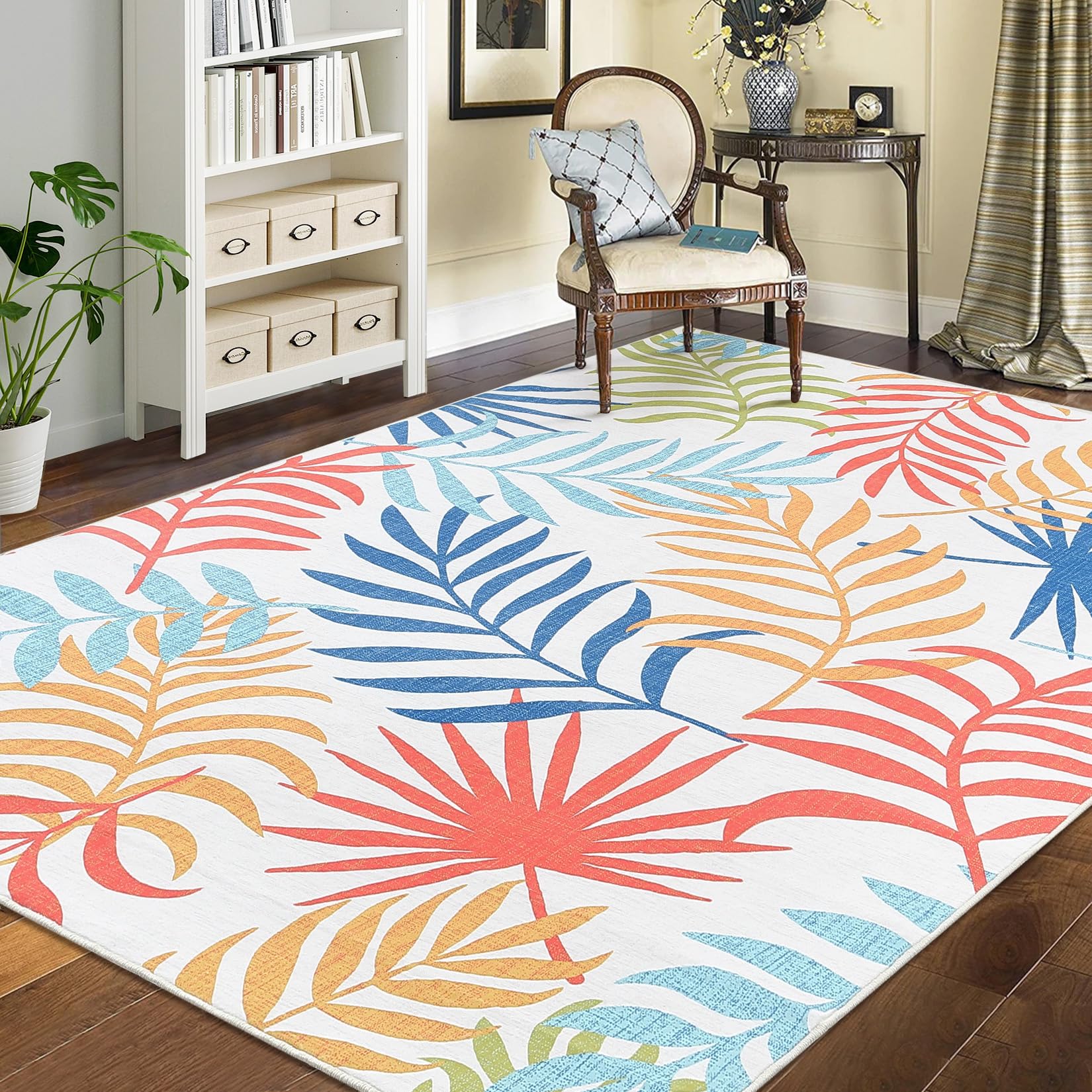 Tapis lavable et antidérapant grand format neutre pour chambre