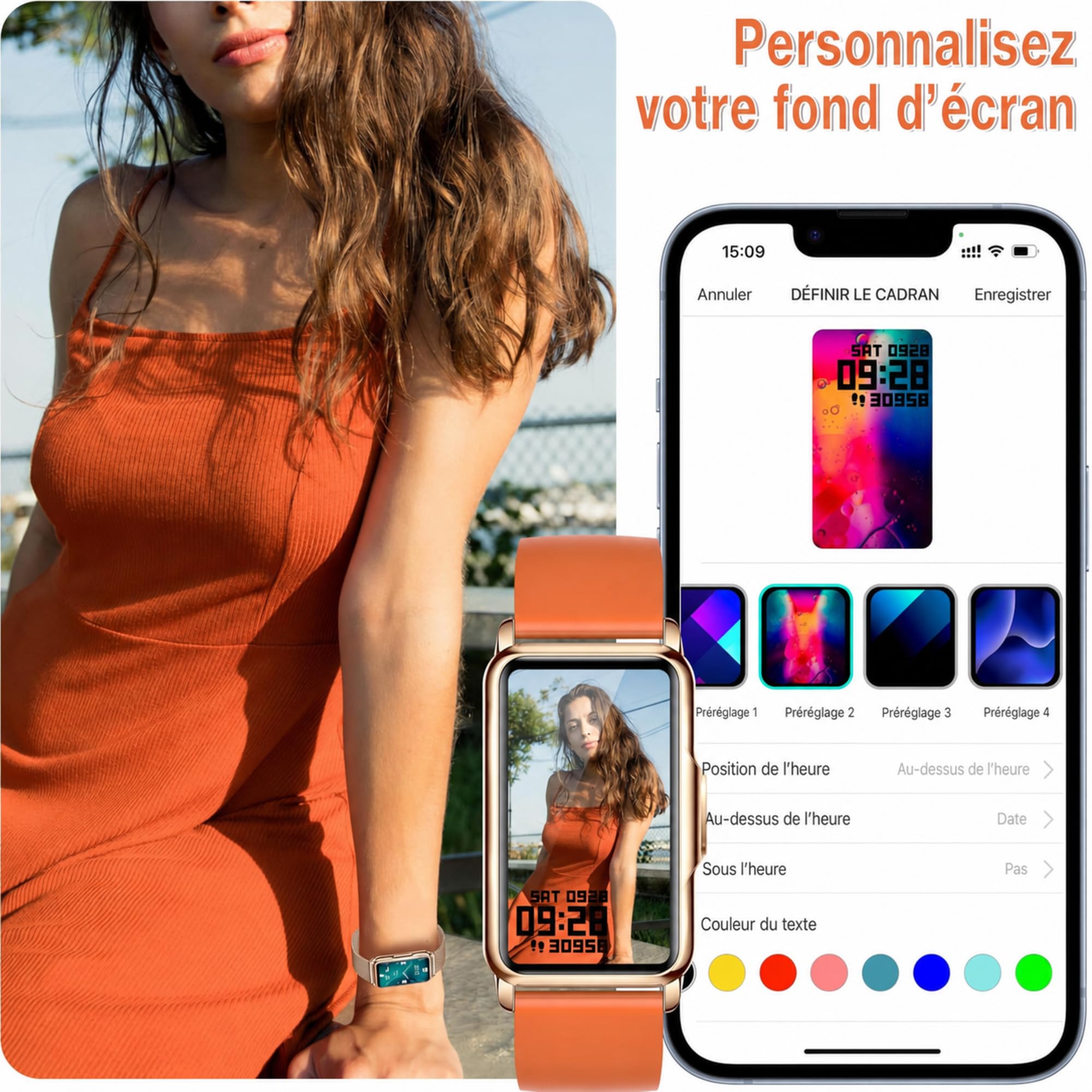 128+ Modes Sportifs Montre Connectée Femme Homme, 1,47"HD Montre Femme avec Bluetooth, Météo, Sommeil, SpO2, Pression Artérielle, Fréquence Cardiaque, Rappel Sédentarité, Smartwatch Santé Android/iOS