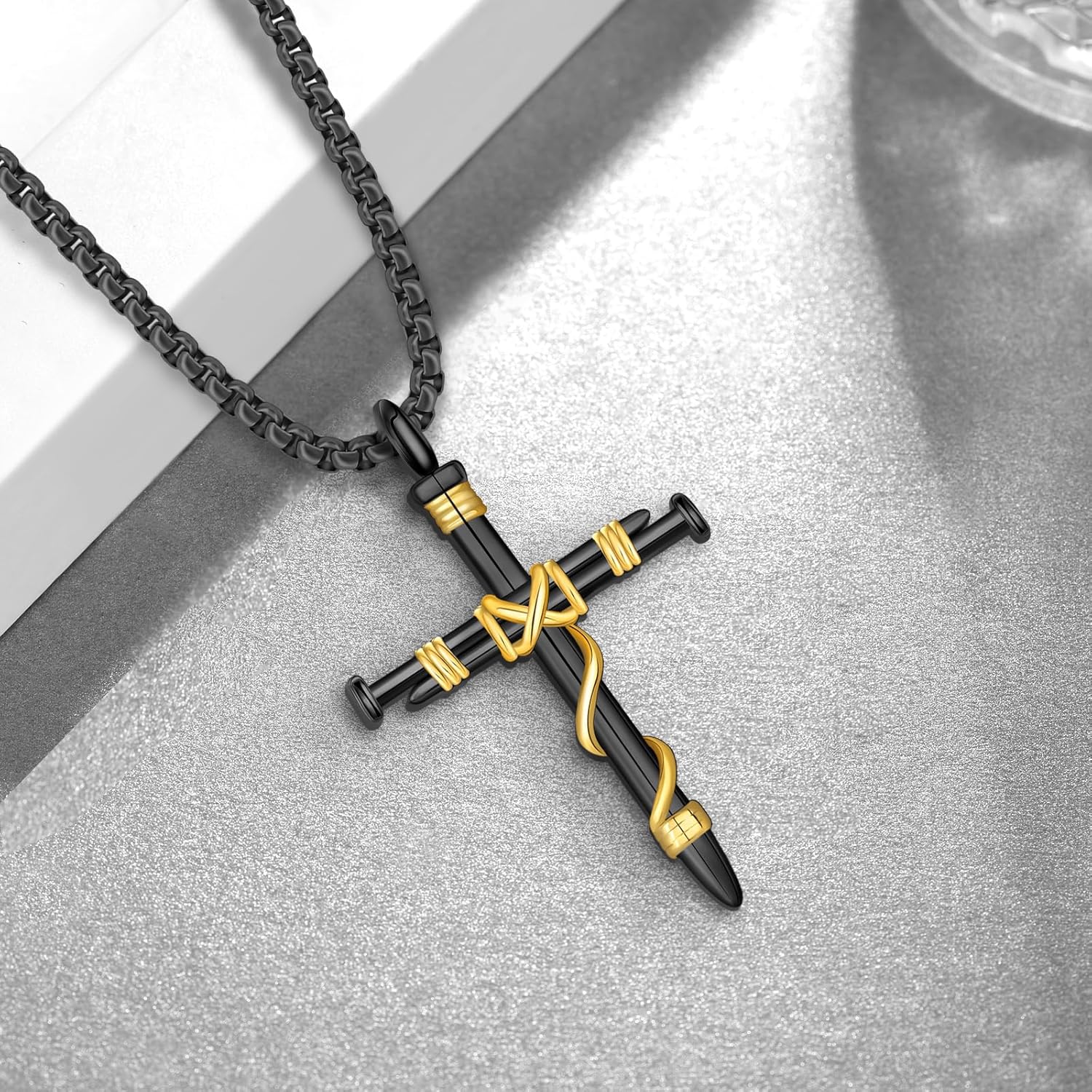 Nail Cross Necklace 925 Sterling Silver Cross Necklace for Men Christian Gifts for Men Women - Image 3