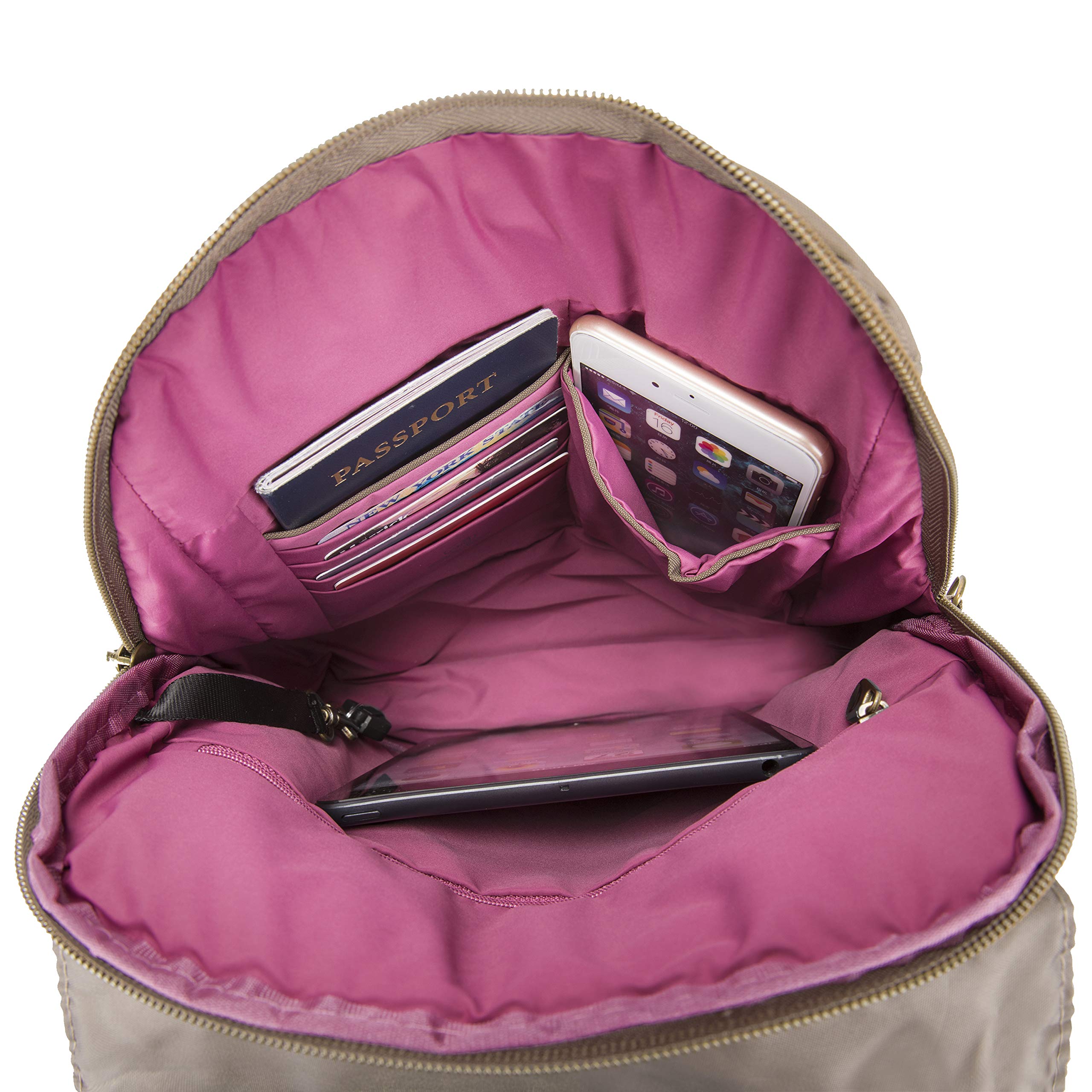 Travelon Unisex Anti-Theft Signature Slim plecak, jeden rozmiar, Sable, Rozmiar Uniwersalny