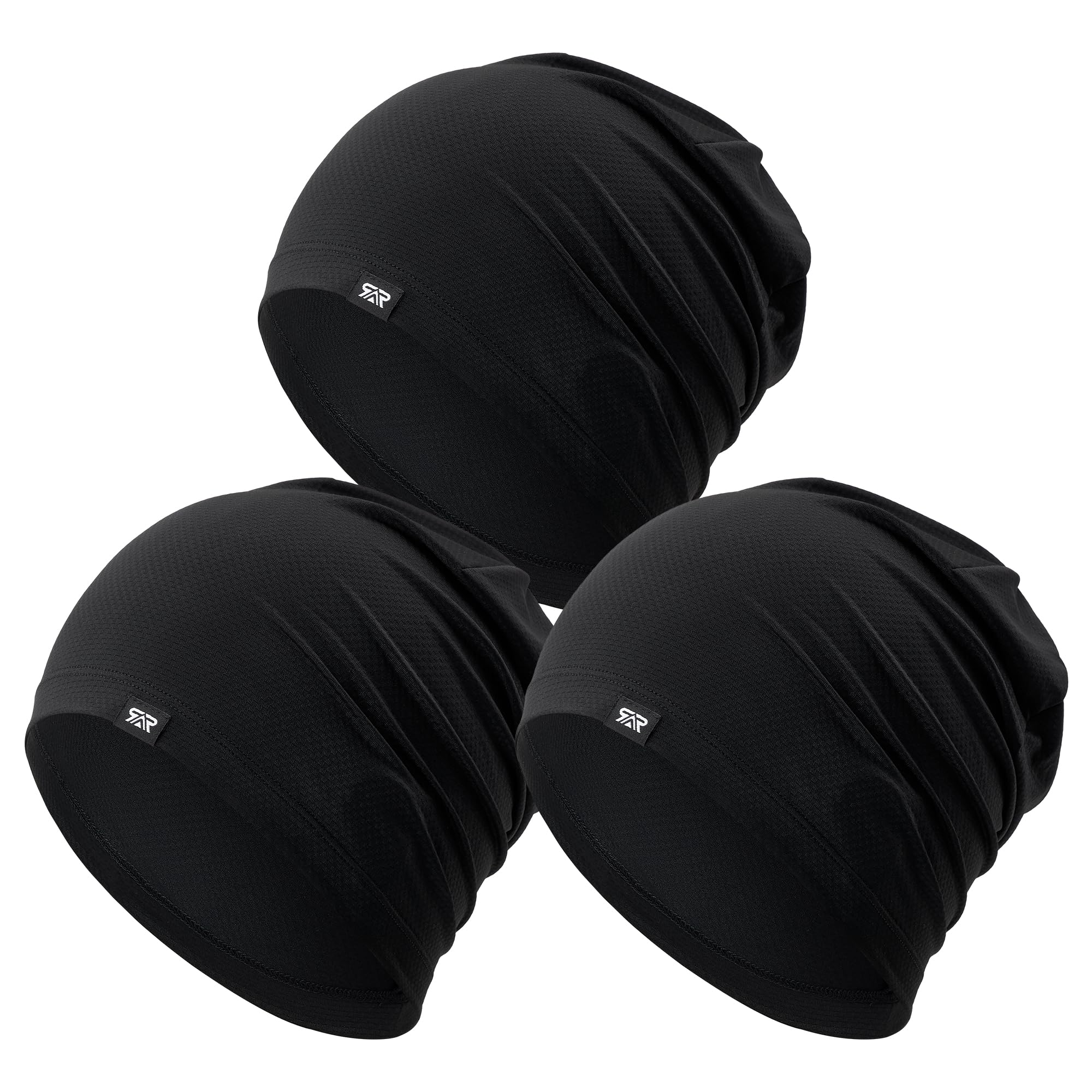 QINGLONGLIN 3Pcs Cooling Skull Cap for Men Women-Lightweight Breathable Beanie Hat, Thin Quick Dry Running Cap for Cycling