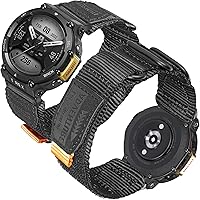 Vista 1 de torbollo Correas de reloj compatibles con Amazfit T-Rex/T-Rex 2/T-Rex Pro, correas de repuesto ajustables de bucle deportivo suave