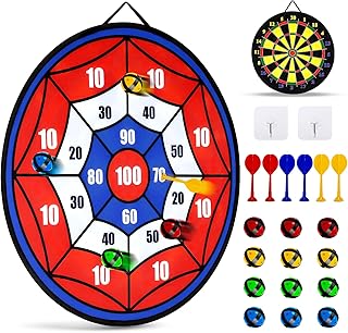 29 Inch Reversible Dartboard for Children, Outdoor Toy from 3 4 5 6 7 8 9 10 Years Boy Girl Outdoor Games for Children Throwing Game Gift Girls Boy 3-10 Years Garden Children's Toy