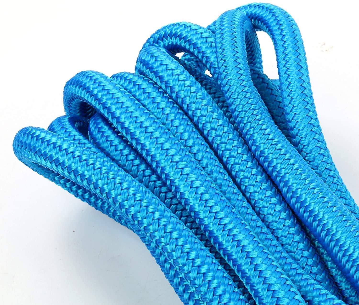 FreeTec 4tlg Bootsseil Boot Fenderleine Nylon Dockline Festmacherleine Fenderseil mit Auge 12mm Durchmesser 6m lang Blau