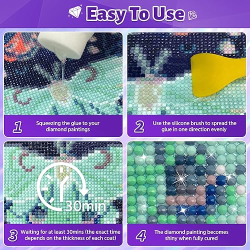 Miniatura 4 de Sellador de pintura de diamantes de 4.1 fl oz, sellador de pegamento de arte de diamantes 5D con raspador de pegamento, accesorios de pegamento para