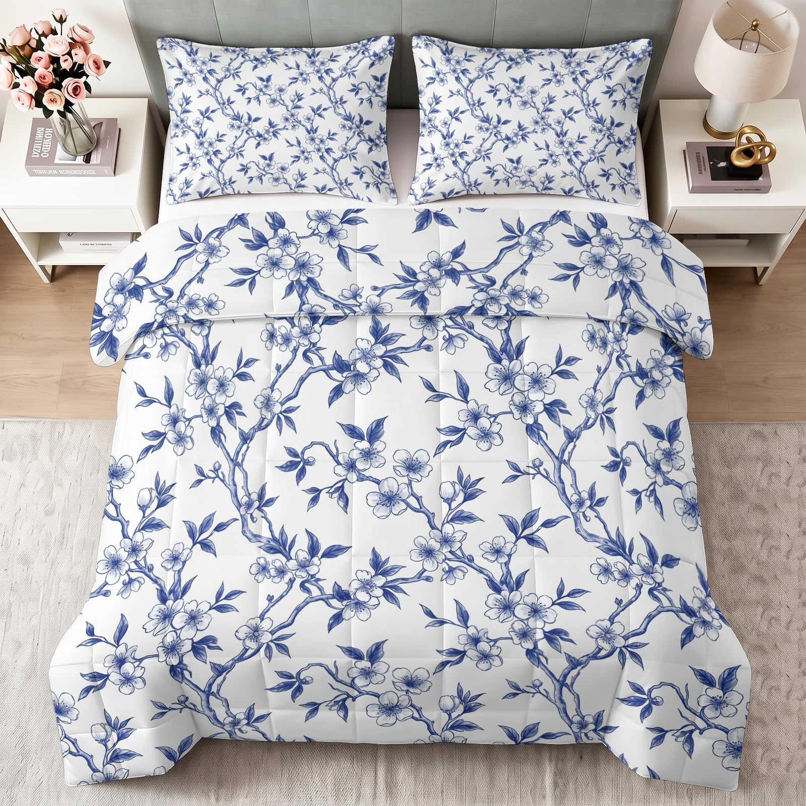 King Quilt - zestaw pościeli botanicznej w chińskim stylu