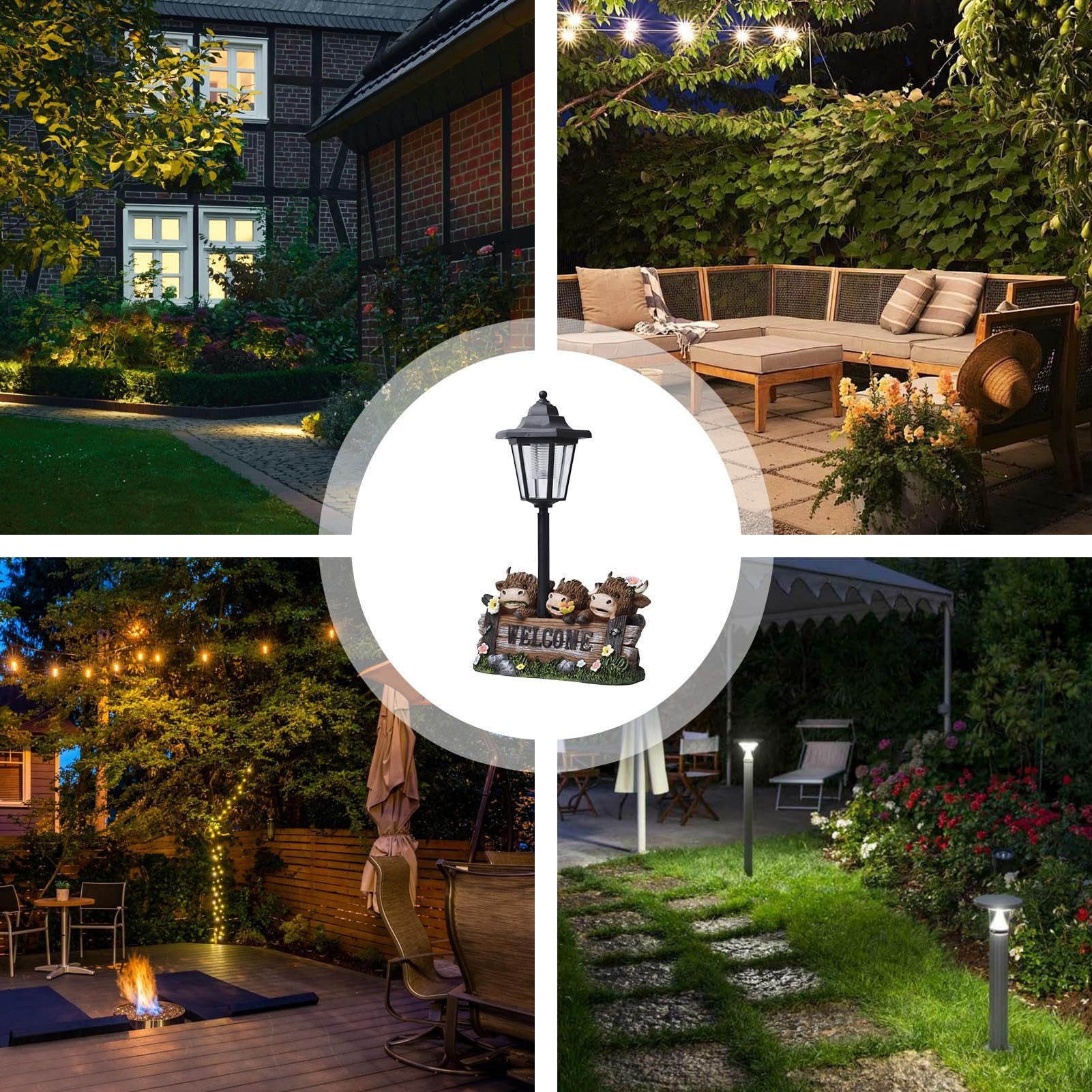 Generico Decorazione da Giardino Scozzese | Decorazione Originale in Resina Animale - Luminosa Solare Collezionabile per Esterni da Giardino