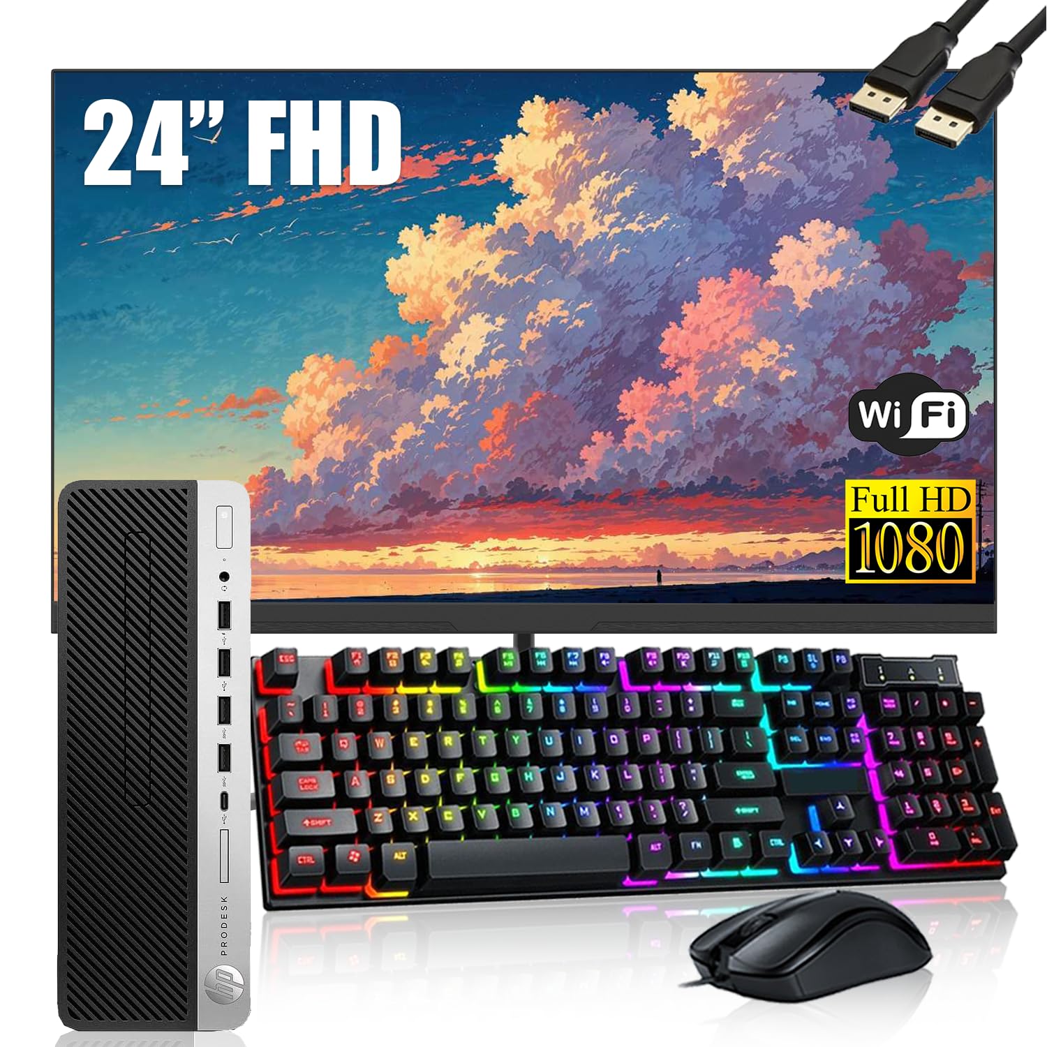 HP ProDesk 600 G4 SFF Desktop Computer with 24