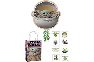 Mandalorian The Child Pull String Baby Yoda Pinata Party Kit for 8
