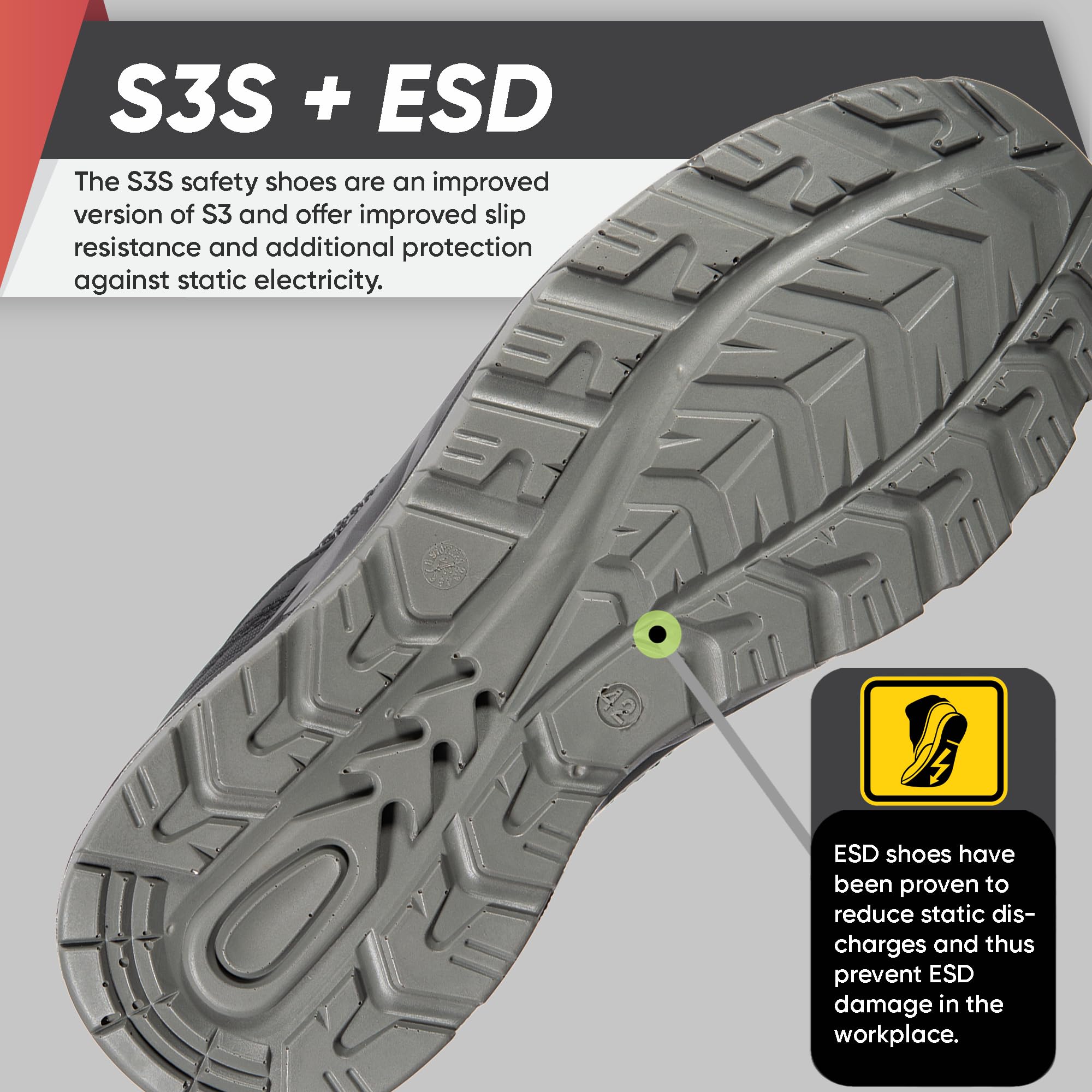BWOLF Skyler HIS3S Zapatos de Seguridad para Hombre Altos S3, Impermeables, 4 x 4 Grip Tech, Suela Ergo, ESD