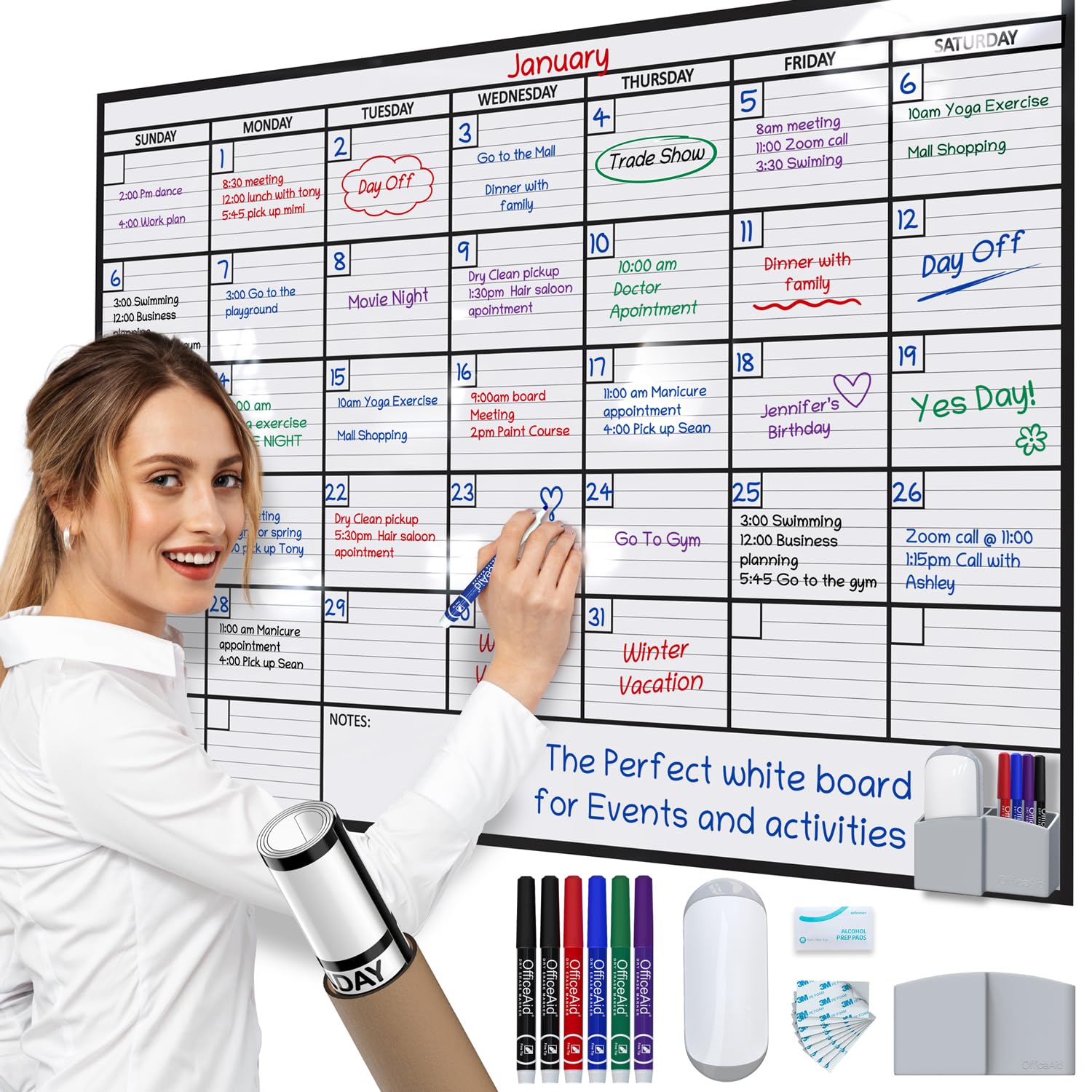 large dry erase calendar for wall 36x48 large wall calendar dry erase big white board for office home amp school giant erasable whiteboard jumbo monthly undated reusable white board planner