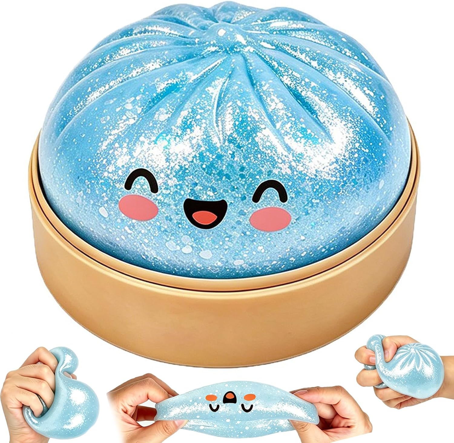 Glitter Dumpling Bao Squishy, Giant Mystery Dumplings Squishies Fidget Toys, Bao Bun Squishies Sensory Toys Stress Balls for Kids Adults Autism Adhd, Squeeze Fidgets for Anxiety Relief