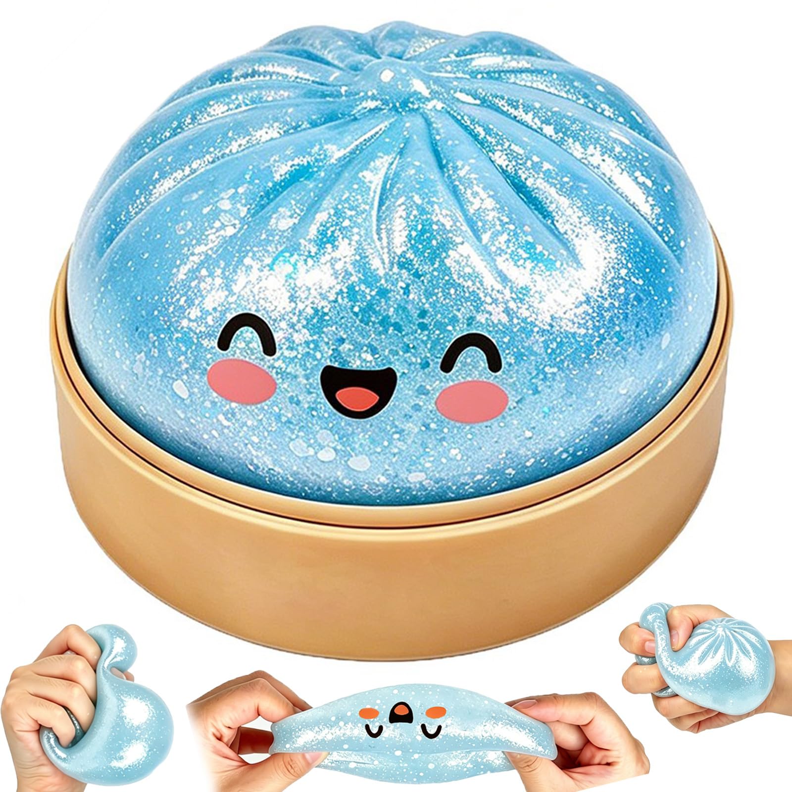 Glitter Dumpling Bao Squishy, Giant Mystery Dumplings Squishies Fidget Toys, Bao Bun Squishies Sensory Toys Stress Balls for Kids Adults Autism Adhd, Squeeze Fidgets for Anxiety Relief