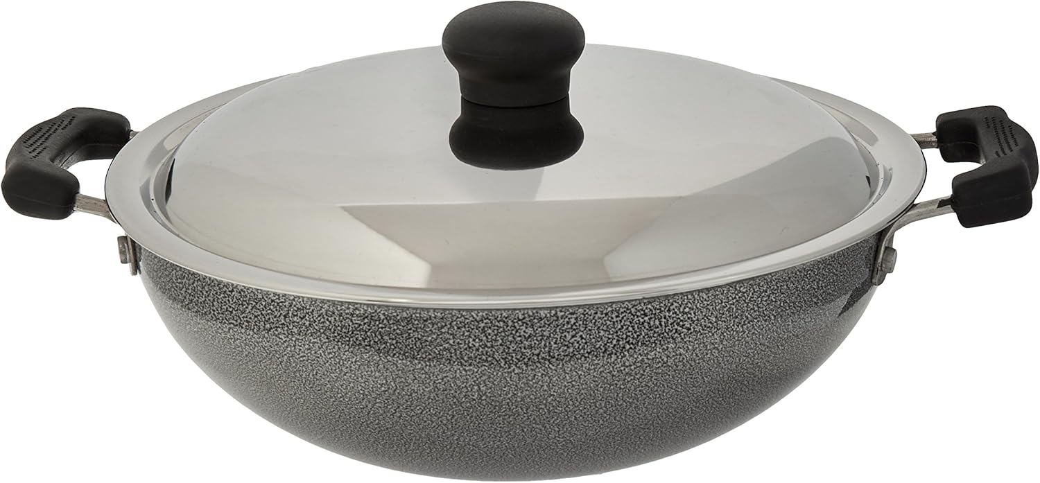 Prestige Manttra Omega Select Plus 250 Deep fry pan, Kadai, Indian kadhai, Medium, Black