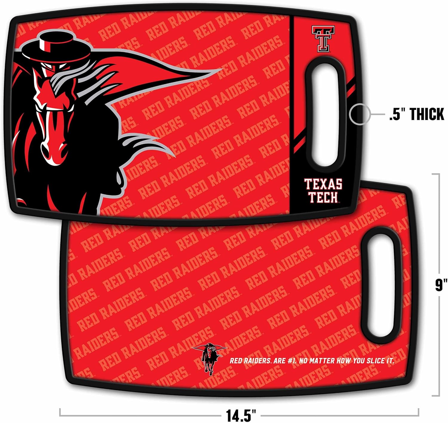 YouTheFan NCAA Officially-licensed Logo Series Cutting Board - reversible design for double the cutting surface - gentle on knives, team message on both front and back